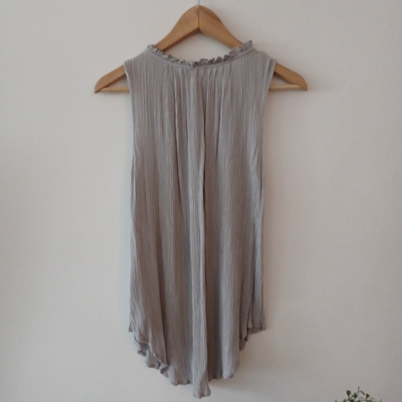NWoT Spense Silver Gray Button Up Tank Top with Tassels - Picture 10 of 16
